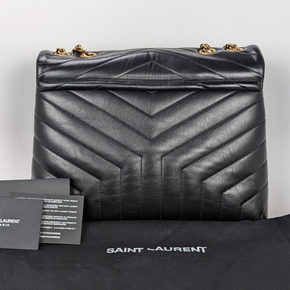 Saint Laurent Medium Loulou Shoulder Bag Black GHW - Picture 2 of 9